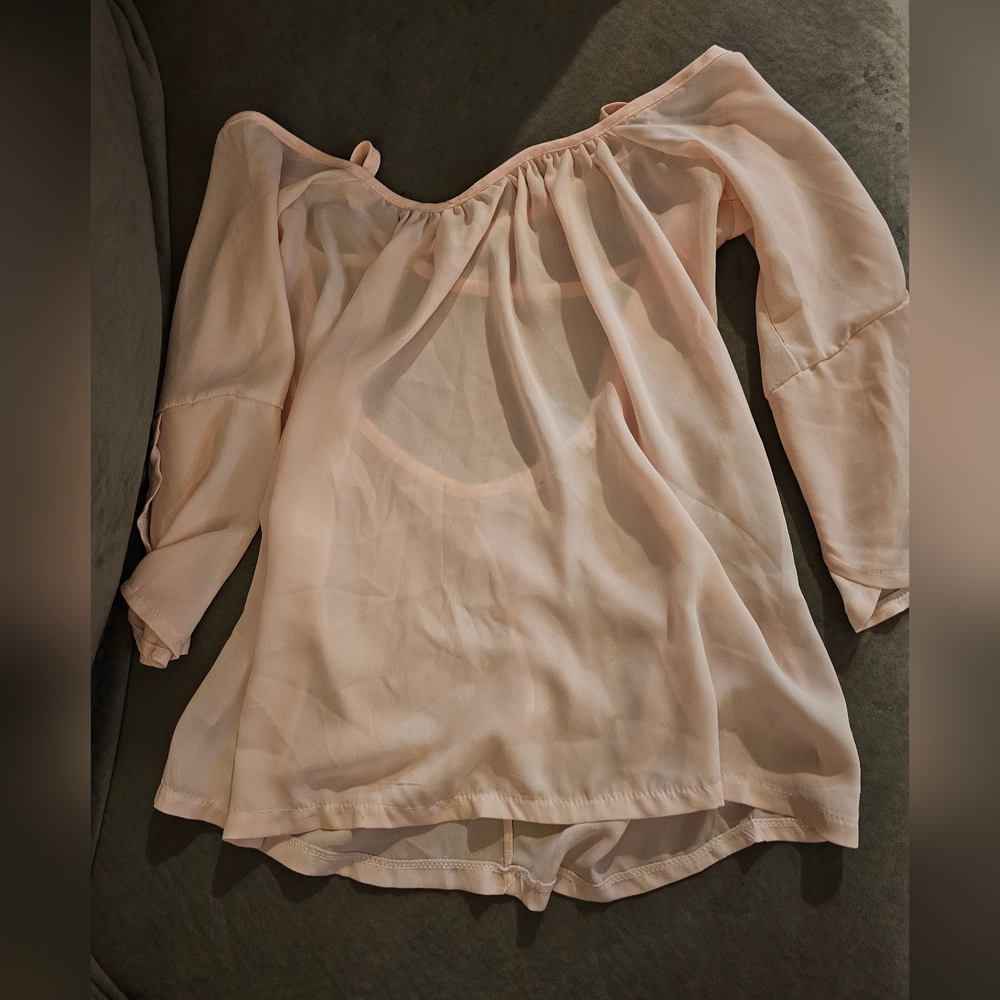 Elegant Off-Shoulder & Open-Back Pink Women's Blouse